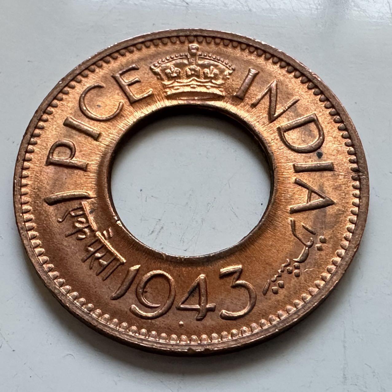 🌹外币初藏🌹🐯2025年第130场  每周二四六晚8️⃣点 接代拍 印度1943年1派沙 原光品a