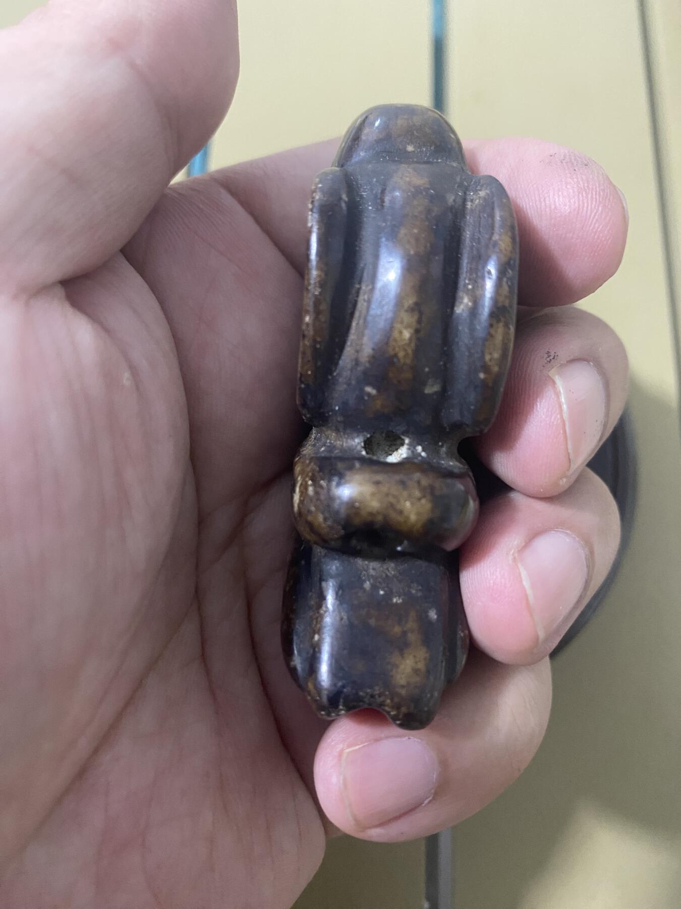 江南站杂项场 老玉雕手把件