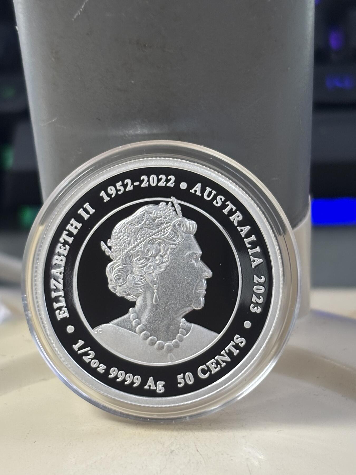 第182期拍卖 澳大利亚2023年新生宝宝半盎司彩色纪念银币，1/2盎司，9999银