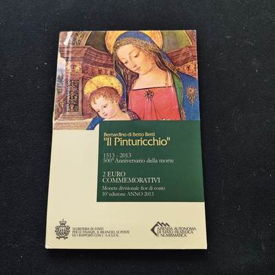 【全场包邮】纯粹捡漏拍479场（免费代拍第16场） - 圣马力诺2013年2欧元画家平图里基奥逝世500周年官方卡装纪念币