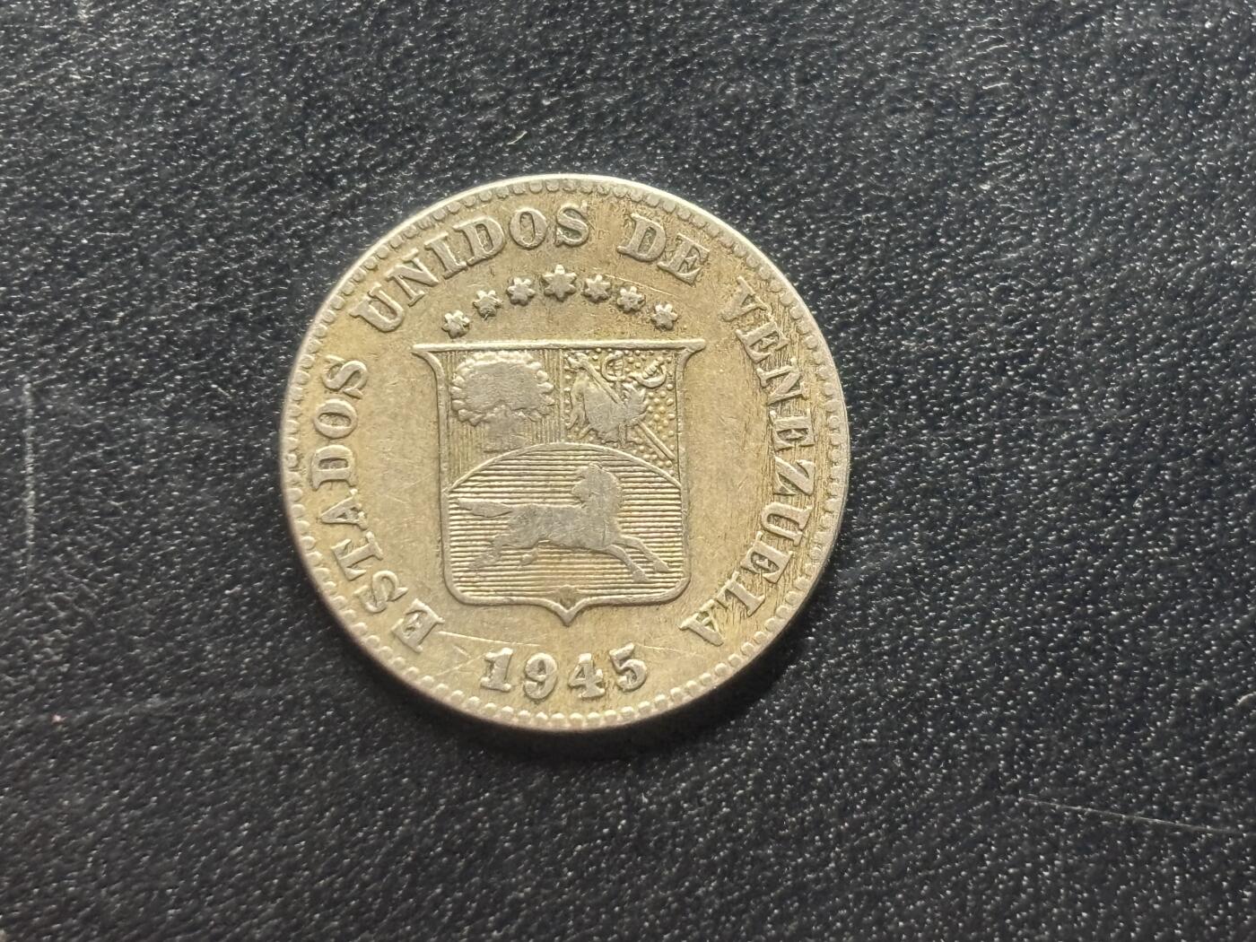 邮泉阁限时拍卖第三十六场 美洲硬币专场（硬币在国外。请付邮费6元。） 委内瑞拉1945年5分