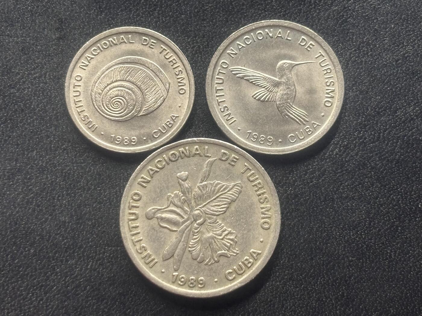 邮泉阁限时拍卖第三十六场 美洲硬币专场（硬币在国外。请付邮费6元。） 古巴1989年3枚