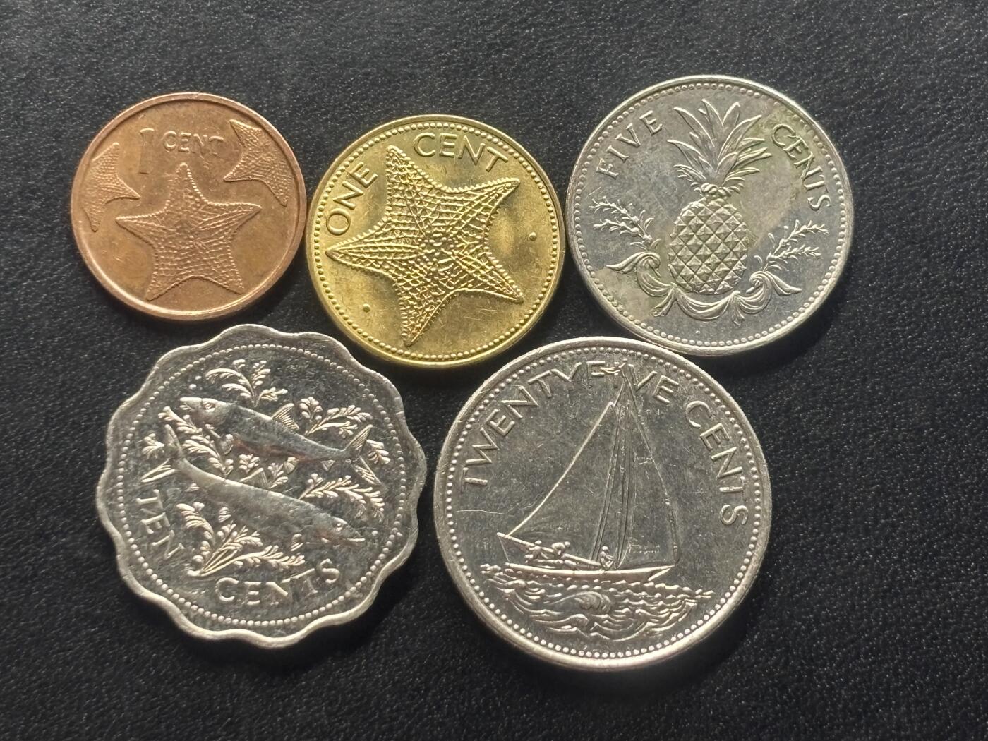 邮泉阁限时拍卖第三十六场 美洲硬币专场（硬币在国外。请付邮费6元。） 巴哈马5枚