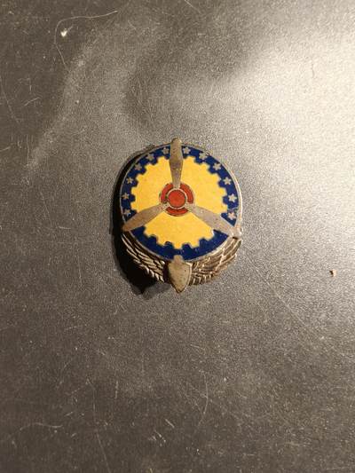 老王徽章第164期 -  美国陆军航空队航空勤务司令部证章 925银 二战时期横针版