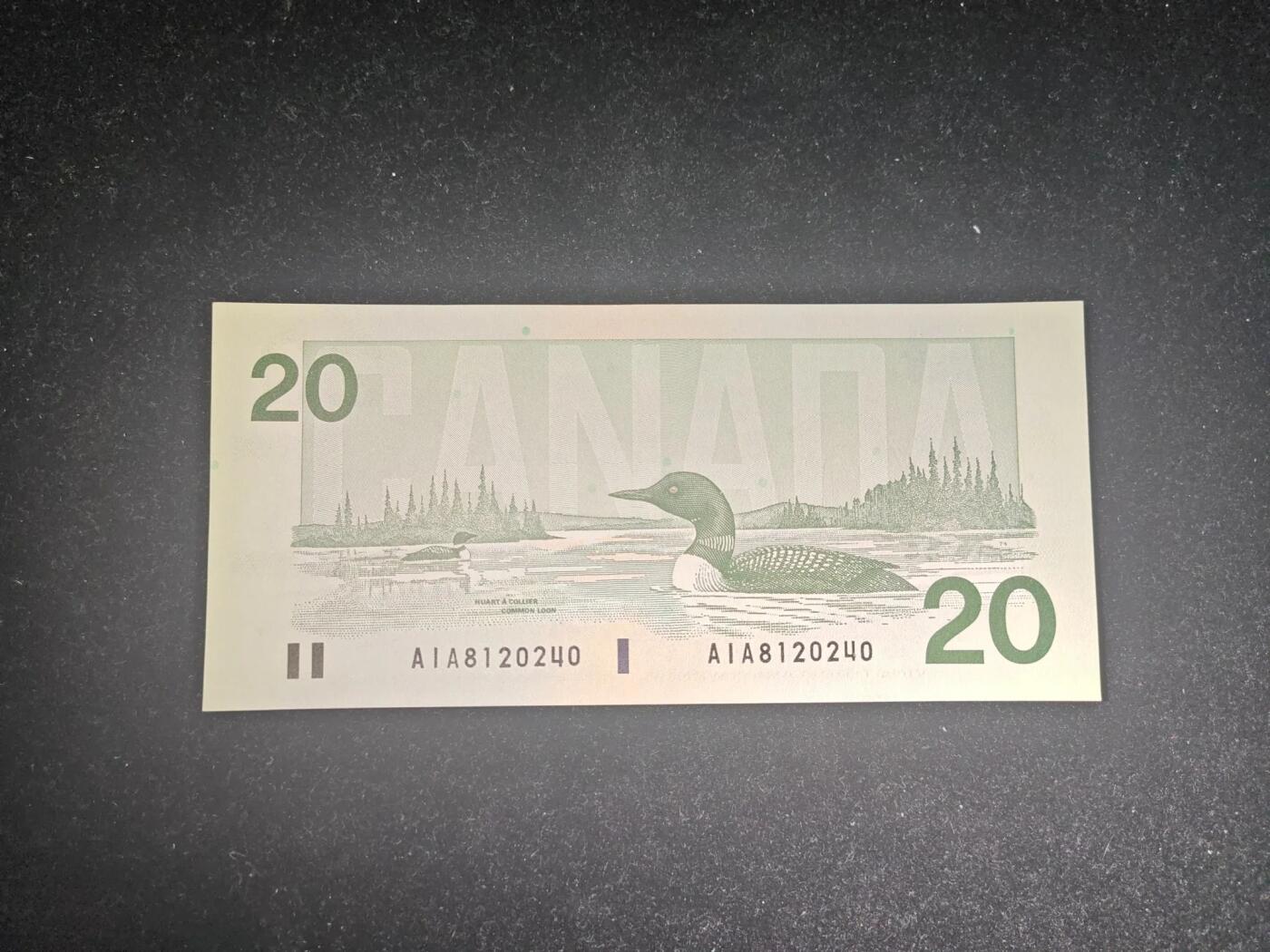 加拿大 首签首发冠 20元 1991年 P-58a 全新无折 非绝品