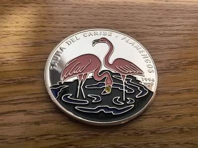长老汇蛇年精选第七十五场拍卖 - 1994古巴珐琅质彩色火烈鸟10比索精制银币，20克999银