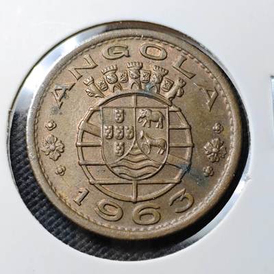 KK钱币收藏小铺  第374场  2月预留时间 周末发货 -  1963葡属安哥拉1埃斯库多铜币