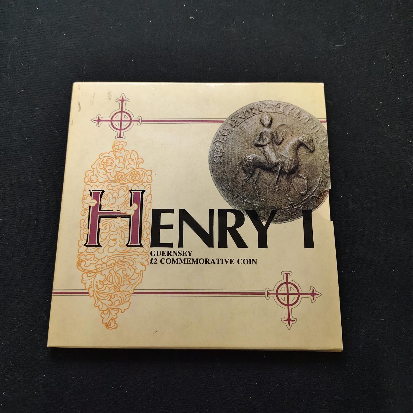 【全场包邮】纯粹捡漏拍479场（免费代拍第16场） 根西1989年2镑亨利一世官方封装纪念币-量10000