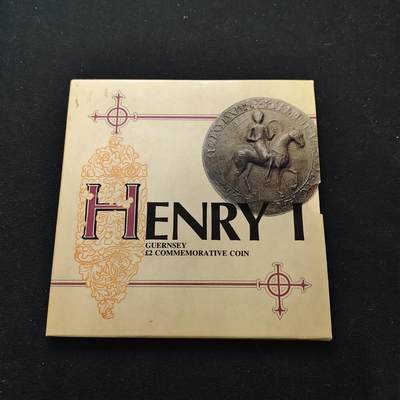 【全场包邮】纯粹捡漏拍479场（免费代拍第16场） - 根西1989年2镑亨利一世官方封装纪念币-量10000