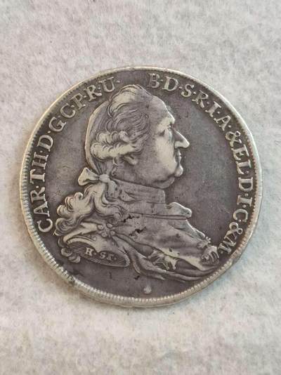 G&W世界散币，银币处理专场（第37场） - 德国1778年1泰勒  银币 巴伐利亚 选帝 卡尔 西奥多 圣母玛丽亚抱圣子