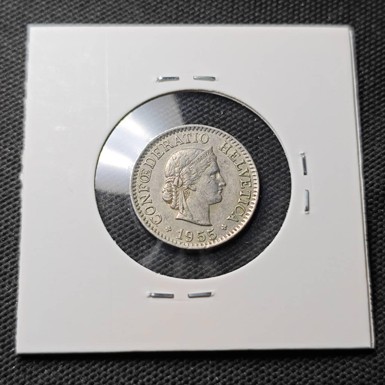 KK钱币收藏小铺  第374场  2月预留时间 周末发货  1955瑞士10分