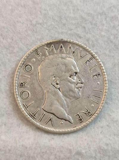 G&W世界散币，银币处理专场（第37场） - 意大利1927年20里拉  银币  维托里奥 埃马努埃莱三世  边齿有焊点