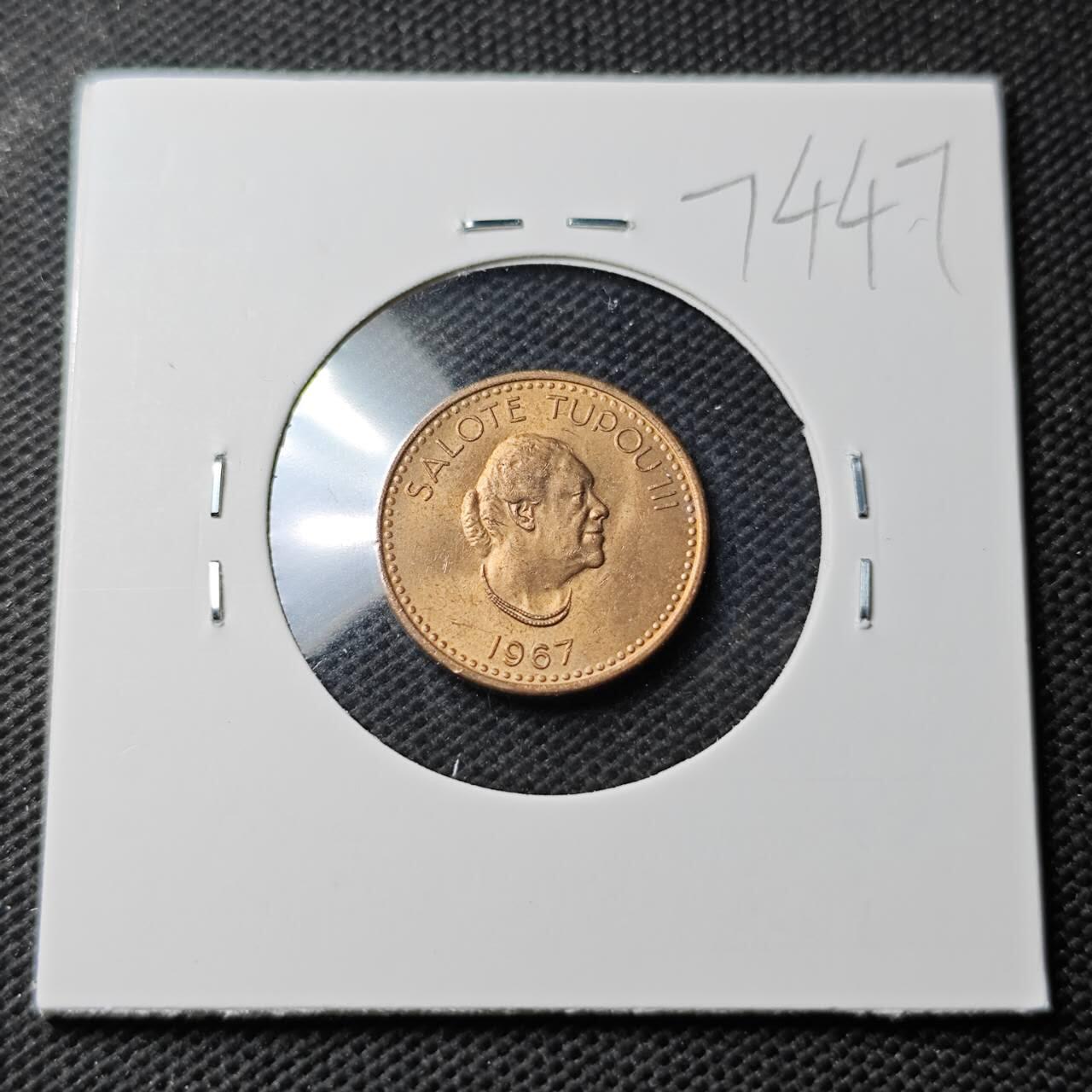 KK钱币收藏小铺  第374场  2月预留时间 周末发货  1967汤加1分铜币 好品