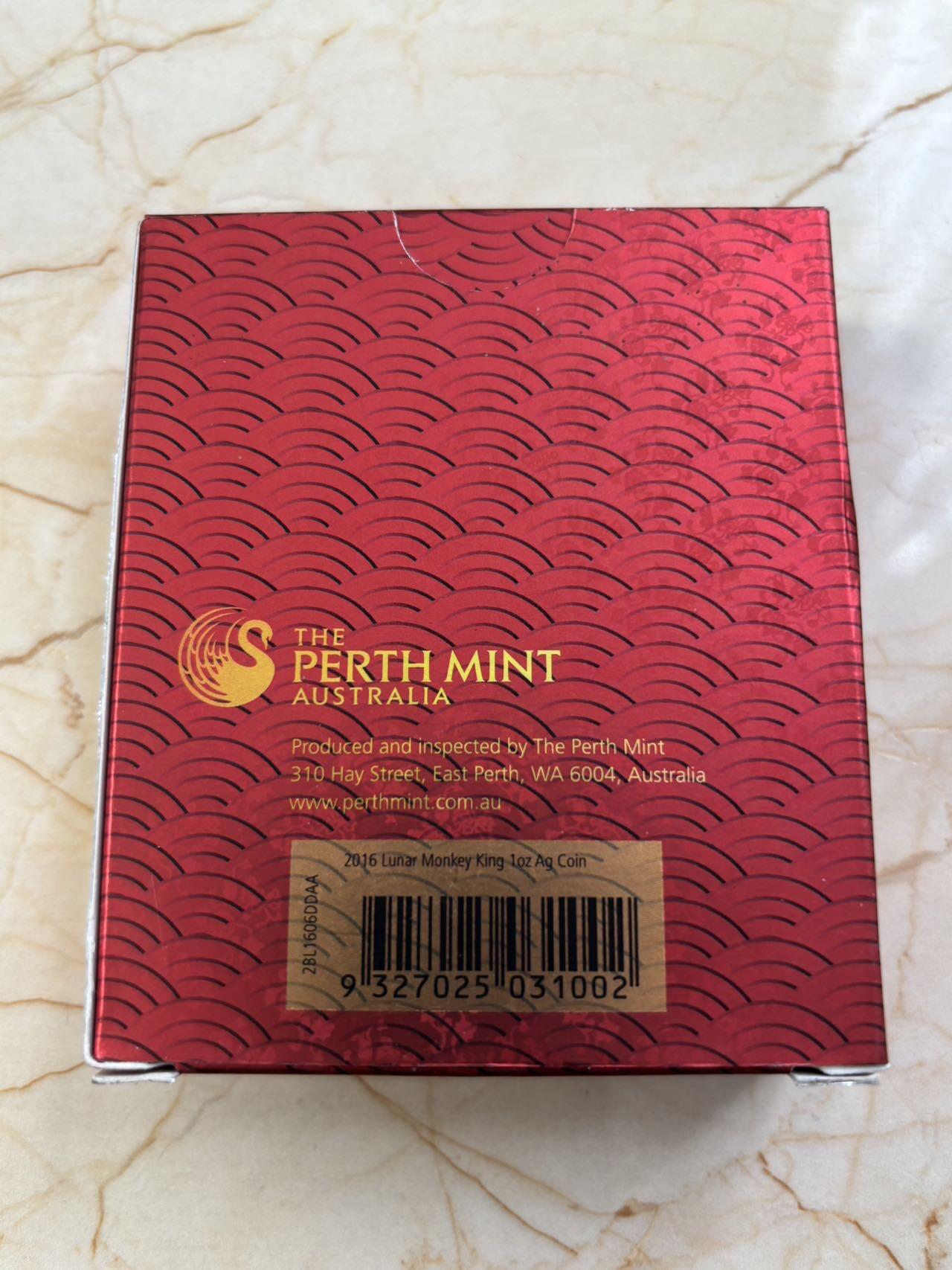 第182期拍卖 澳大利亚2016年中国生肖系列猴年美猴王彩色银币，999银，发行100000枚