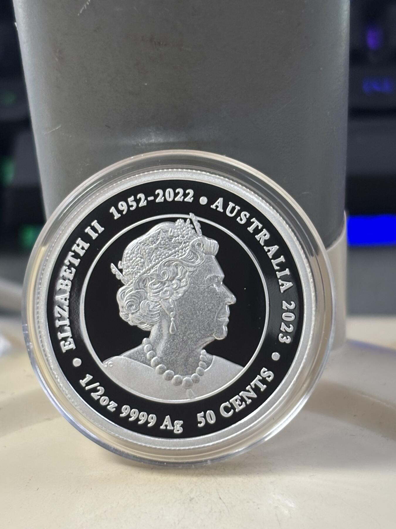 第182期拍卖 澳大利亚2023年新生宝宝半盎司彩色纪念银币，1/2盎司，9999银