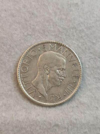 G&W世界散币，银币处理专场（第37场） - 意大利1927年20里拉  银币  维托里奥 埃马努埃莱三世  边齿有焊点