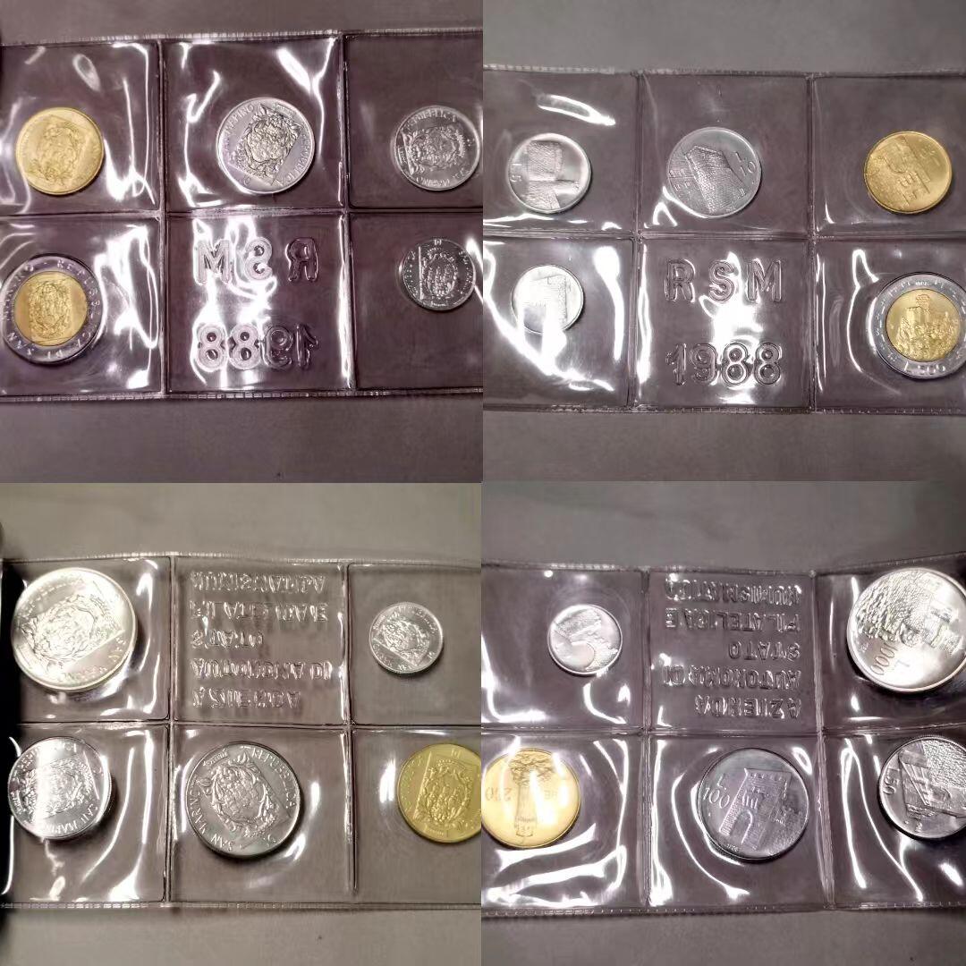 长老汇蛇年精选第七十六场拍卖 1988圣马力诺原装10枚套币， 含1枚1000里拉银币， 发行量稀少