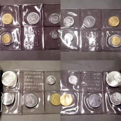 长老汇蛇年精选第七十六场拍卖 1988圣马力诺原装10枚套币， 含1枚1000里拉银币， 发行量稀少