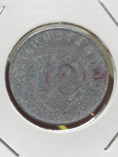 2025年第一百三十一场(总第一百五十七场）外国好品纸夹散币场(免佣金) - 德意志第三帝国1942年10芬尼(D标，慕尼黑造)