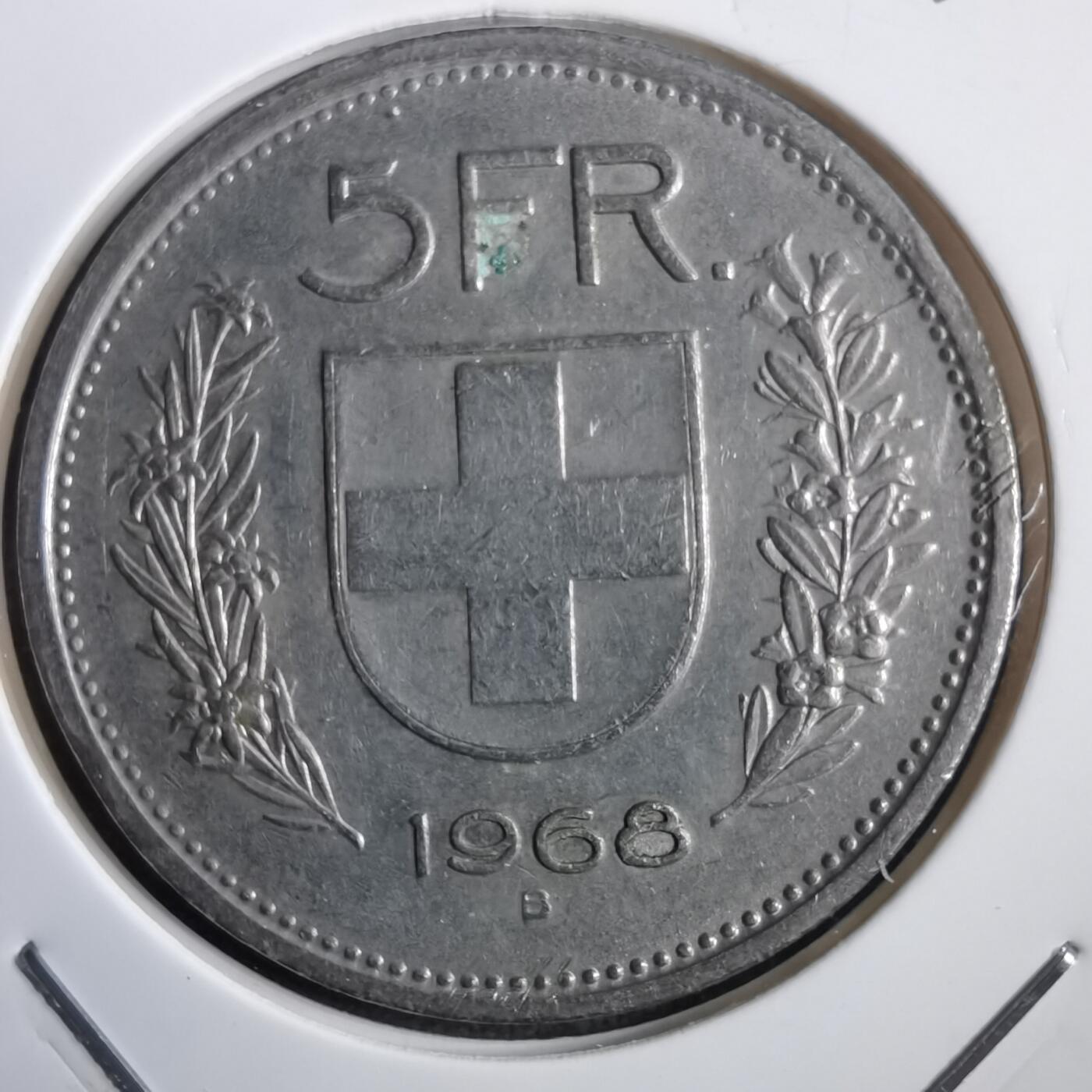 沼泽如烟--第908场 瑞士1968年5法郎