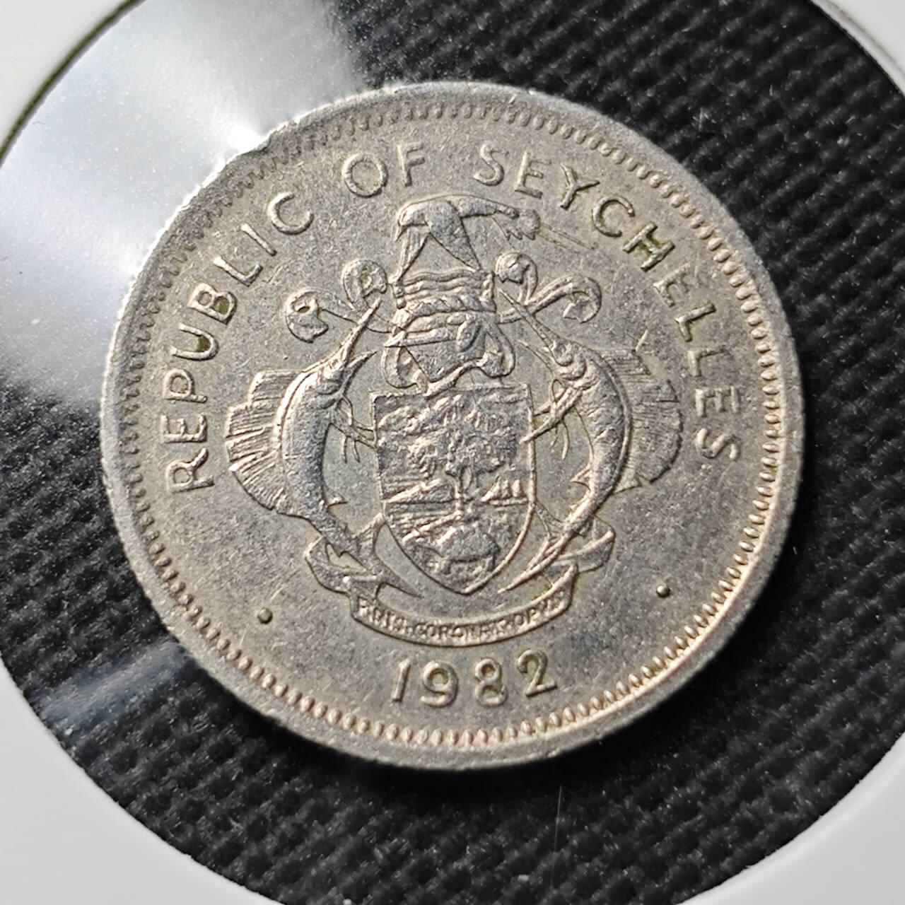 KK钱币收藏小铺  第374场  2月预留时间 周末发货  1982塞舌尔25分