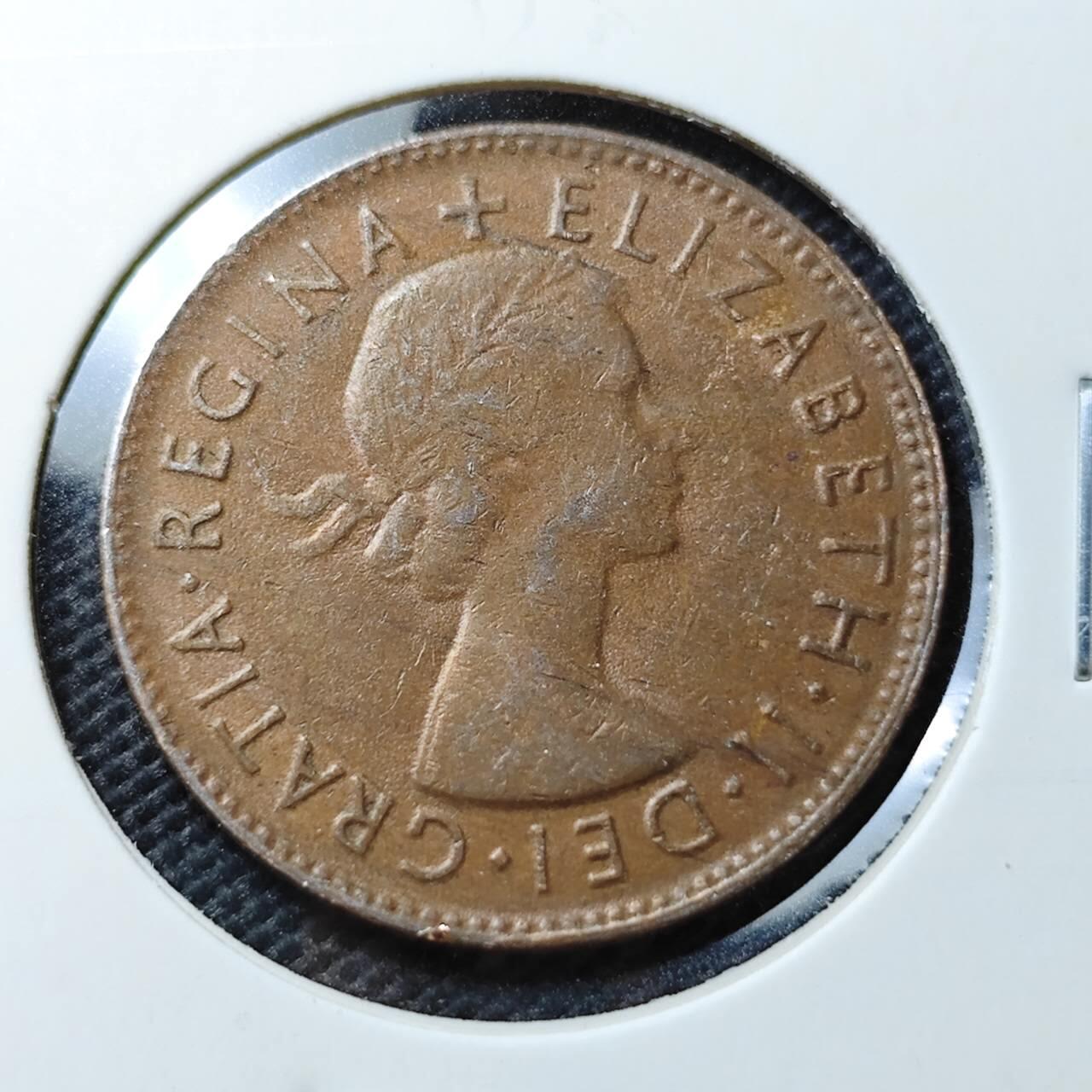 KK钱币收藏小铺  第374场  2月预留时间 周末发货  1953澳大利亚半便士铜币