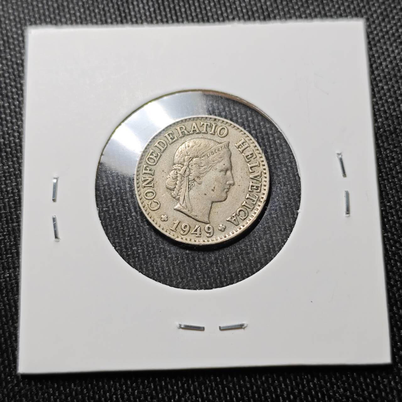 KK钱币收藏小铺  第374场  2月预留时间 周末发货  1949瑞士10分