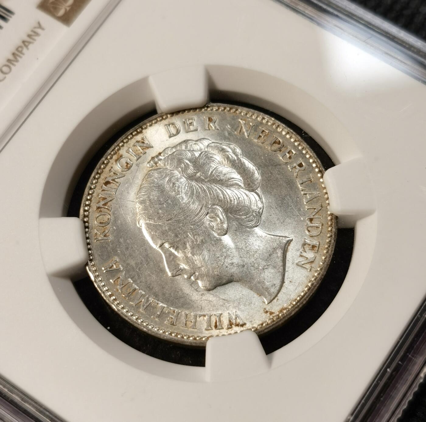 甄臻铺-世界币章拍卖（第40期）送拍享返佣金等优惠多多 NGC-UNCD 1939年荷兰威廉明娜1盾，转光好看