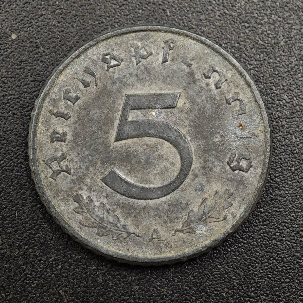 【淘币小摊】实时拍第八百零一拍   散币场   满百包邮可预留二周 每周一统一发货   德国1942年5芬妮锌币