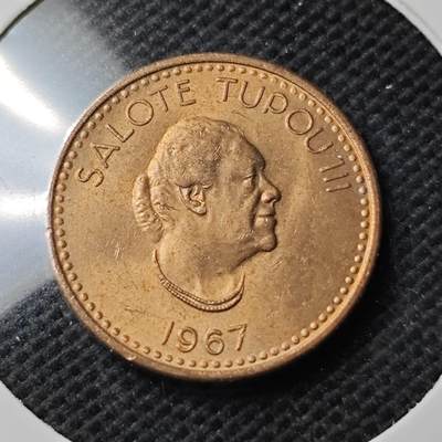 KK钱币收藏小铺  第374场  2月预留时间 周末发货 -  1967汤加1分铜币 好品