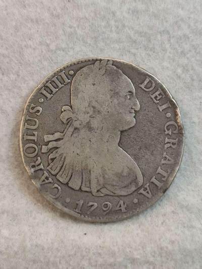 G&W世界散币，银币处理专场（第37场） - 西班牙1794年8里亚尔  银币  卡洛斯四世