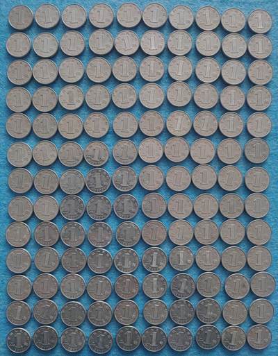 11月19日 🌏全球币章 - 较少品：2002年 中国 铝兰花 一角硬币 130枚 平均近AU品相