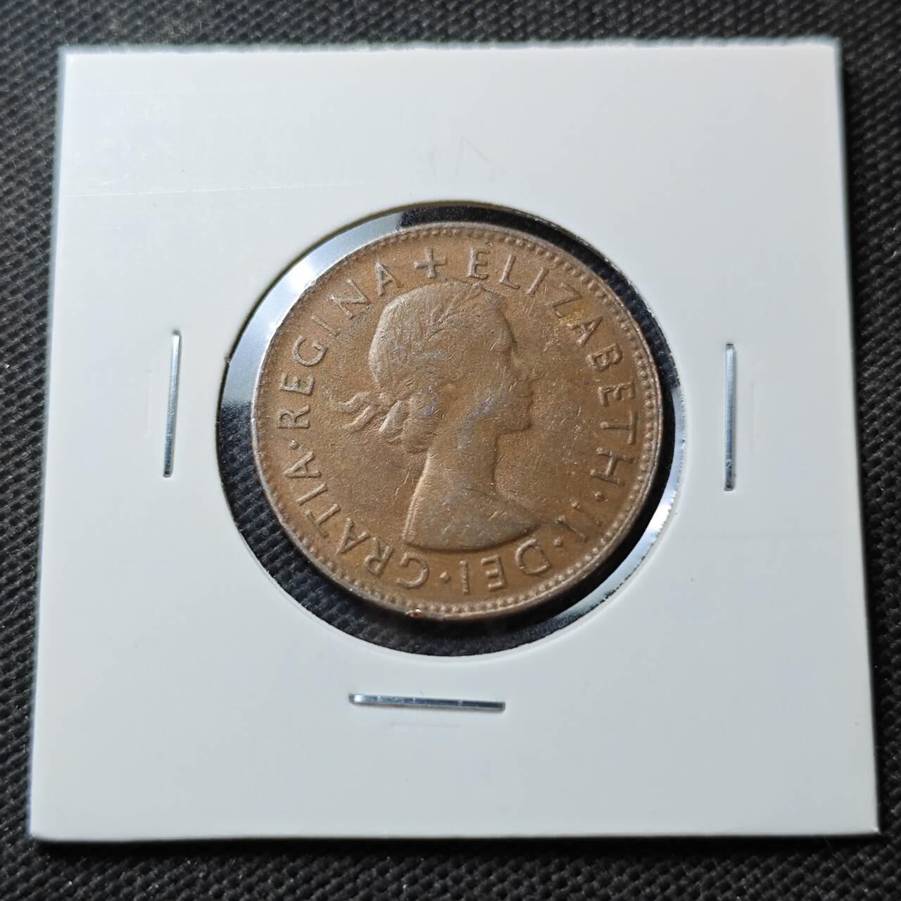 KK钱币收藏小铺  第374场  2月预留时间 周末发货  1953澳大利亚半便士铜币