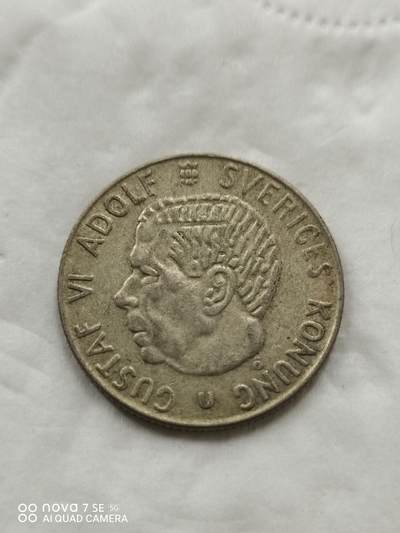 外国钱币 - 66年瑞典1克郎银币