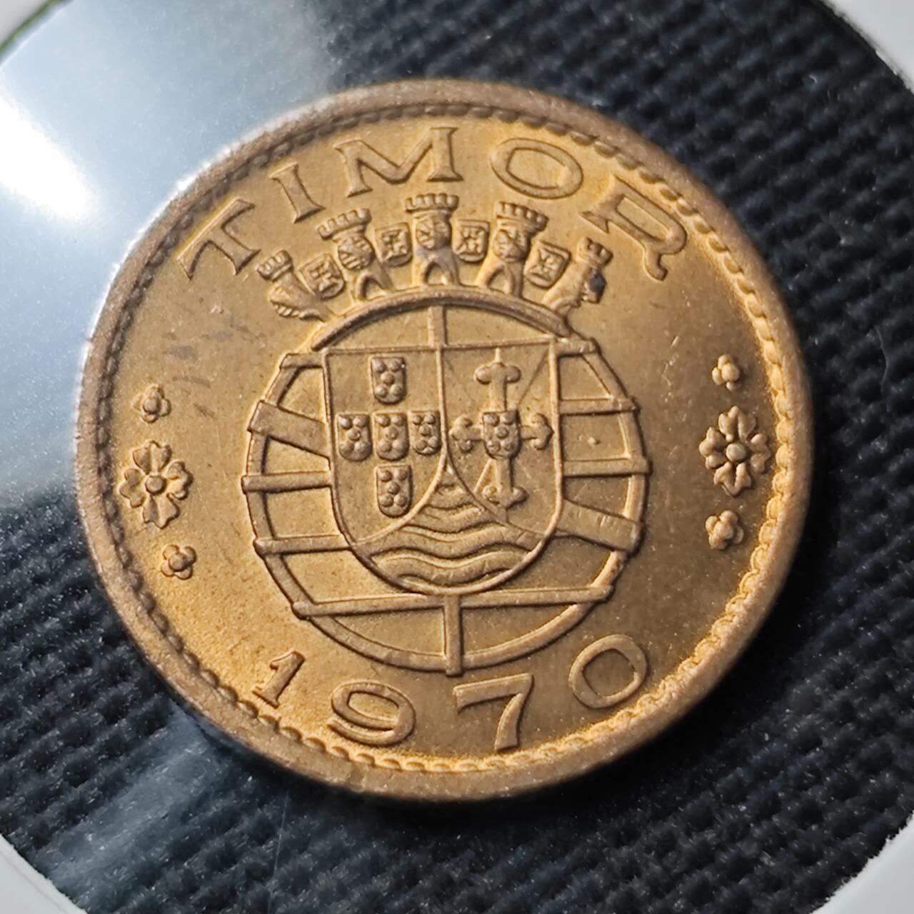 KK钱币收藏小铺  第374场  2月预留时间 周末发货  1970葡属东帝汶20分 好品