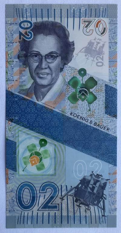 2025第25场（总第225期）：精品测试钞、纪念钞、塑料钞、连体钞综合场 - 瑞士高宝KBA 2021“莱卡～02”系列塑料测试钞UNC（SPARK®、Optics、美国航天科学家凯瑟琳·约翰逊 Katherine Johnson）