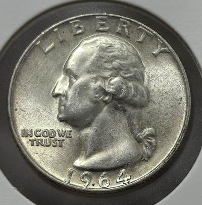 外国优质老铜币银币，周六九点倒数截拍，满百包邮，可寄存半年，喜欢朋友微信扫描二维码可直接参拍 - 五彩美国1964年25分银币