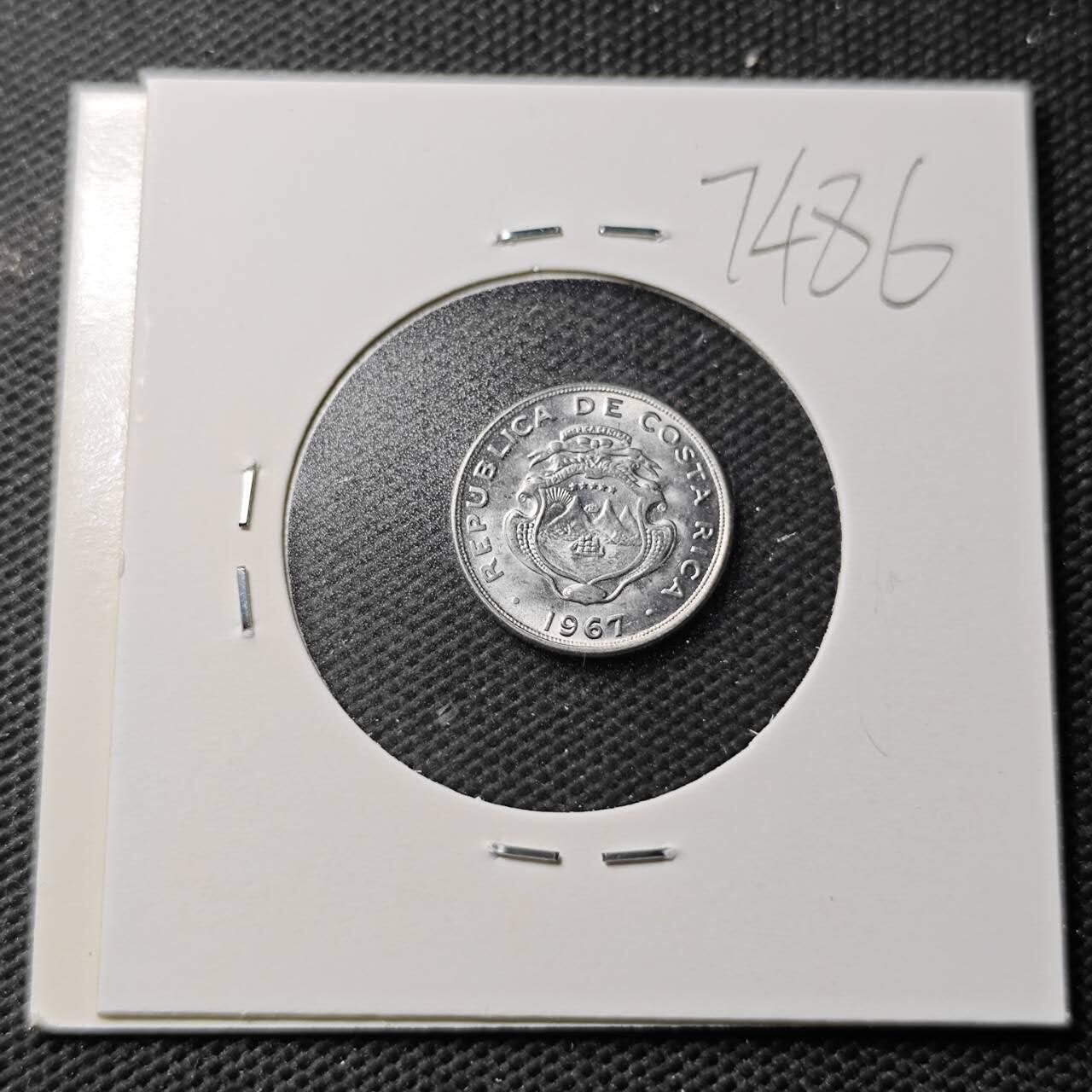 KK钱币收藏小铺  第374场  2月预留时间 周末发货  1967哥斯达黎加5分 好品