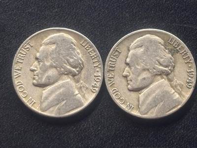 邮泉阁限时拍卖第三十六场 美洲硬币专场（硬币在国外。请付邮费6元。） - 美国1949年5分2枚