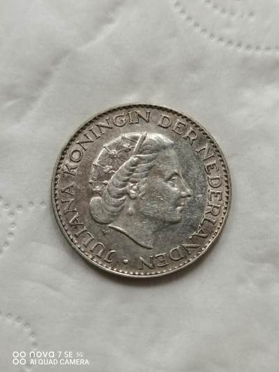 外国钱币 - 55年荷兰1盾银币