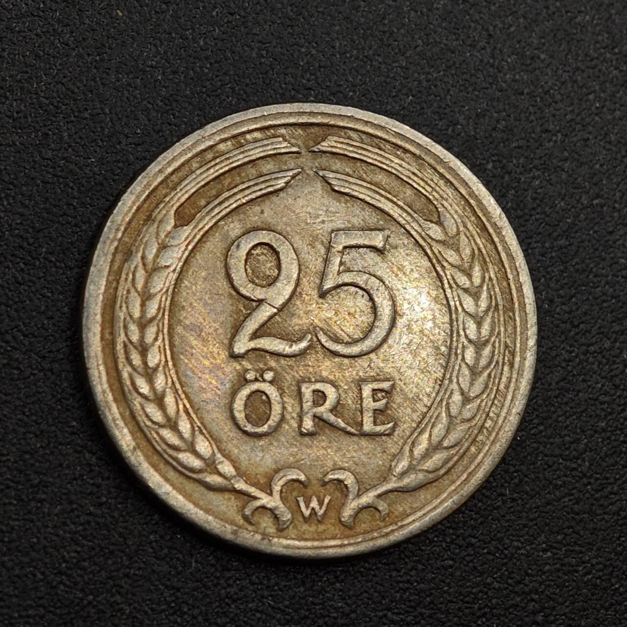 【淘币小摊】实时拍第八百零一拍   散币场   满百包邮可预留二周 每周一统一发货   瑞典1921年25欧尔镍币