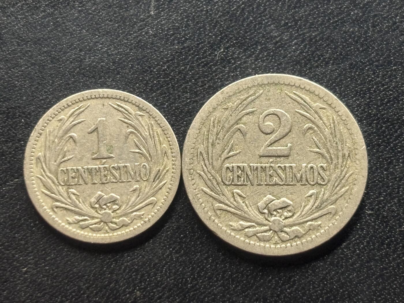 邮泉阁限时拍卖第三十六场 美洲硬币专场（硬币在国外。请付邮费6元。） 乌拉圭1901年2枚