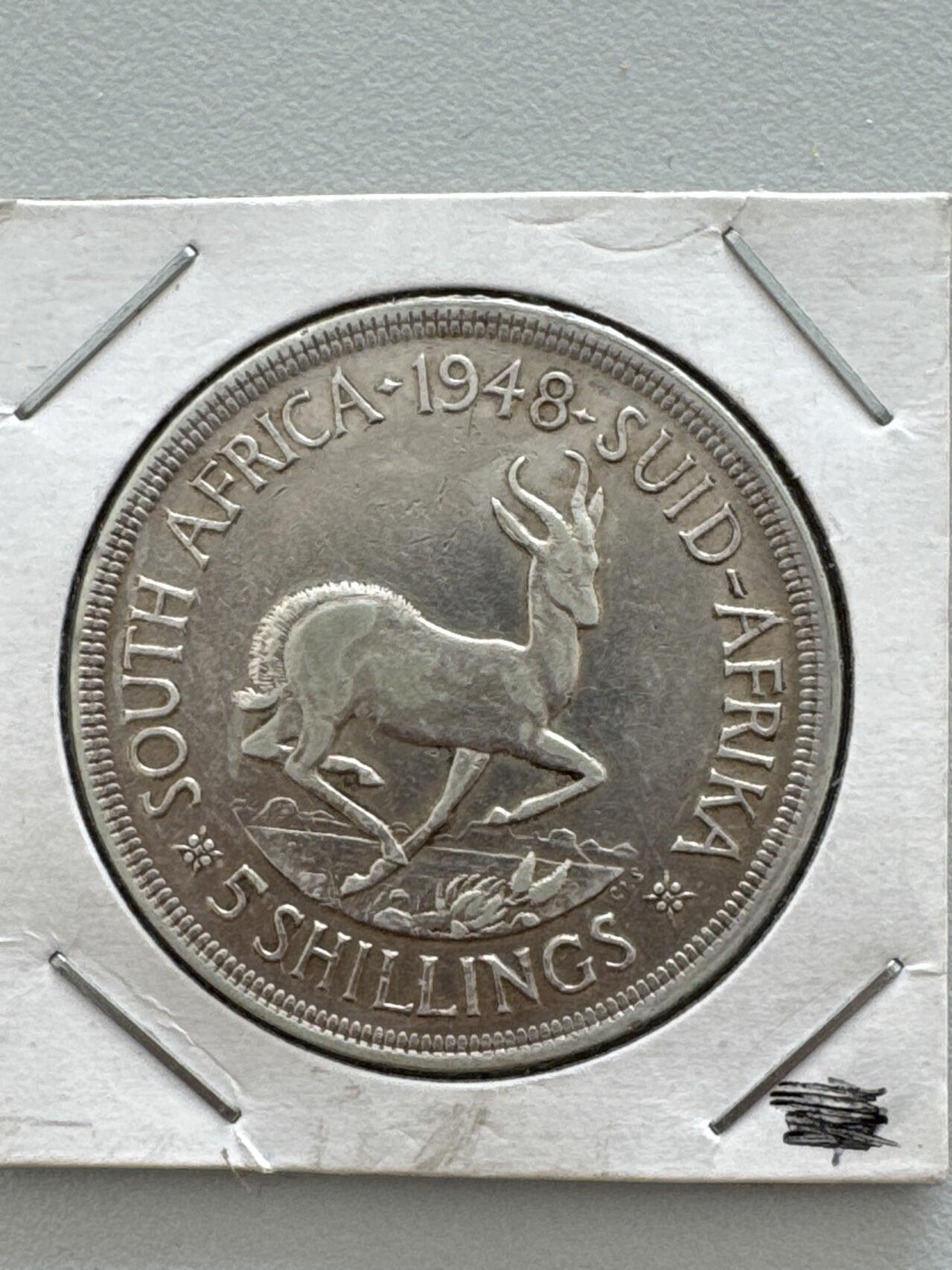 ❤️【币观天下】❤️ 第331期钱币拍卖- 2025.11.21周五晚上6点半场-长期征集拍品 南非1948年5兰特高银币