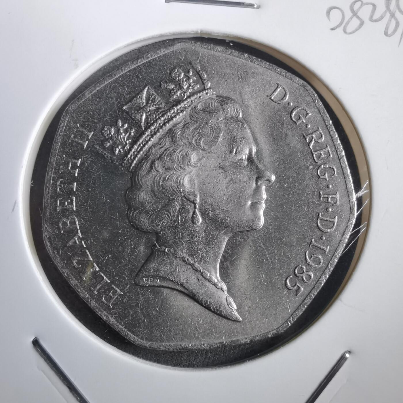 沼泽如烟--第908场 英国1985年50便士