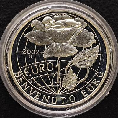 【全场包邮】纯粹捡漏拍479场（免费代拍第16场） - 圣马力诺2002年10欧元加入欧元区（34毫米22克）精制纪念银币