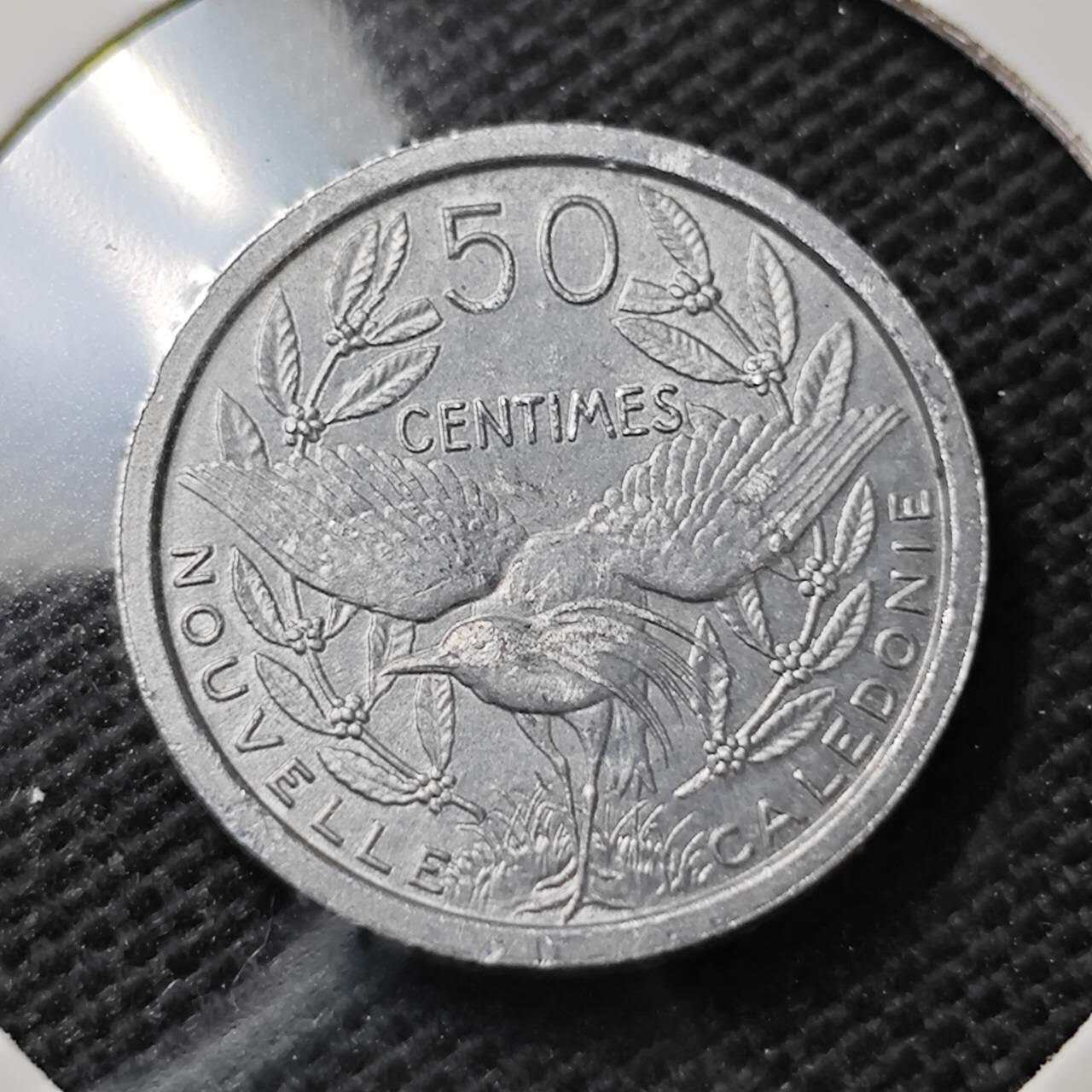 KK钱币收藏小铺  第374场  2月预留时间 周末发货  1949法属新喀里多尼亚50分 早年份