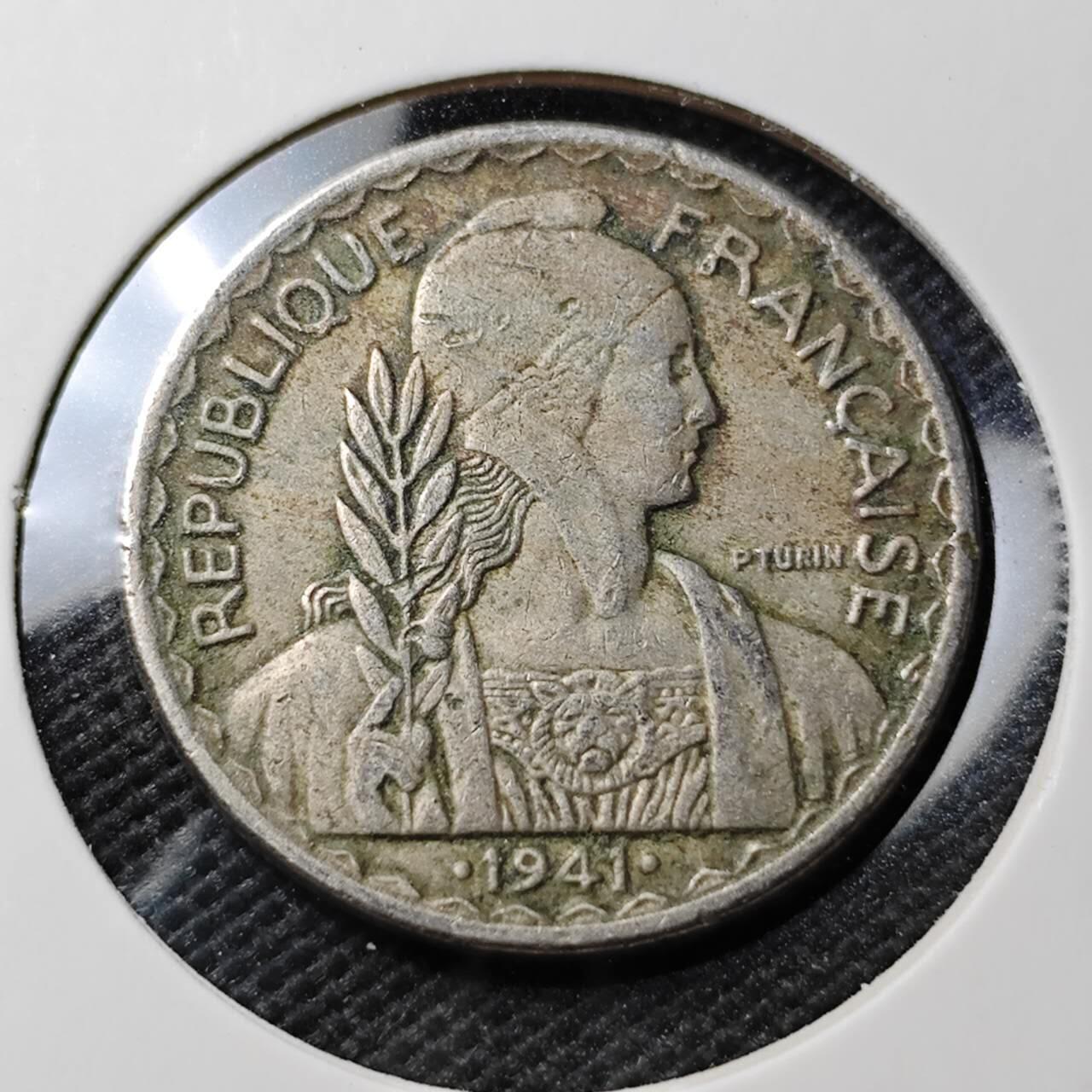 KK钱币收藏小铺  第374场  2月预留时间 周末发货  法属印支20分