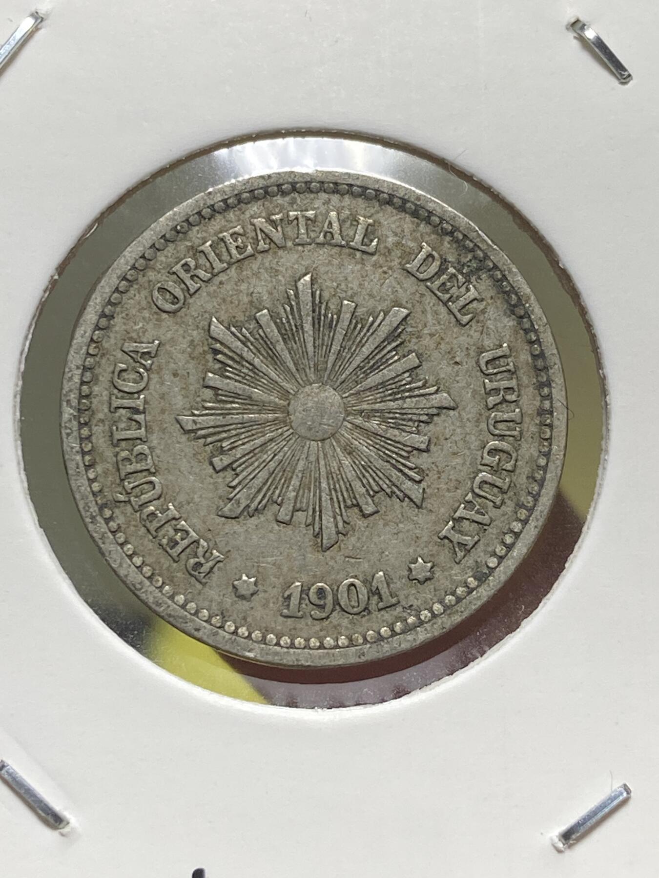 2025年第一百三十一场(总第一百五十七场）外国好品纸夹散币场(免佣金) 少见–乌拉圭🇺🇾1901年2分(A标，德国亚伦·赫希父子公司造)