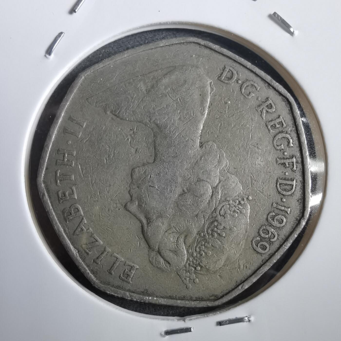 沼泽如烟--第908场 英国1969年50便士