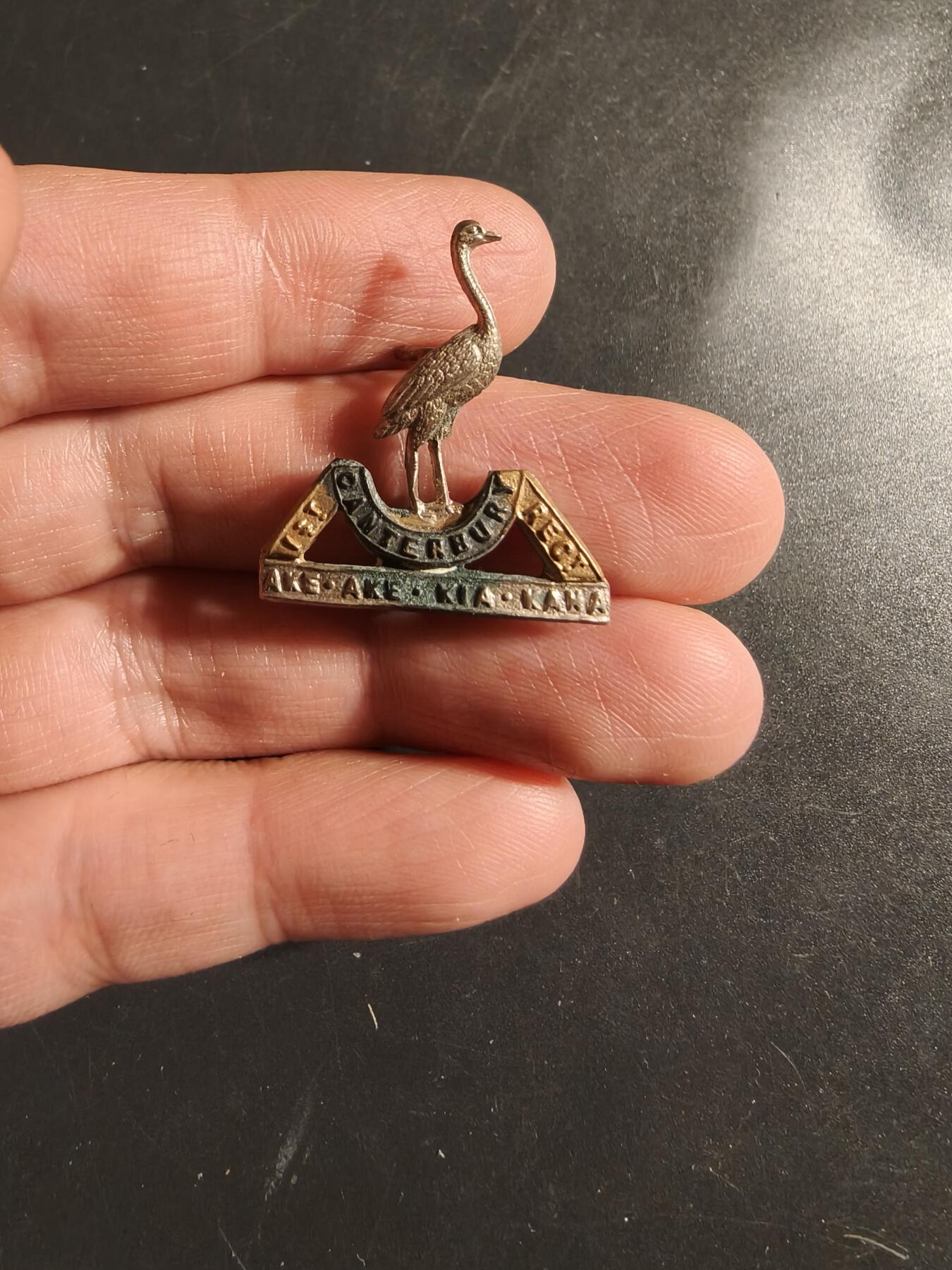 老王徽章第164期 英联邦新西兰坎特伯雷步兵团领章     一战时期